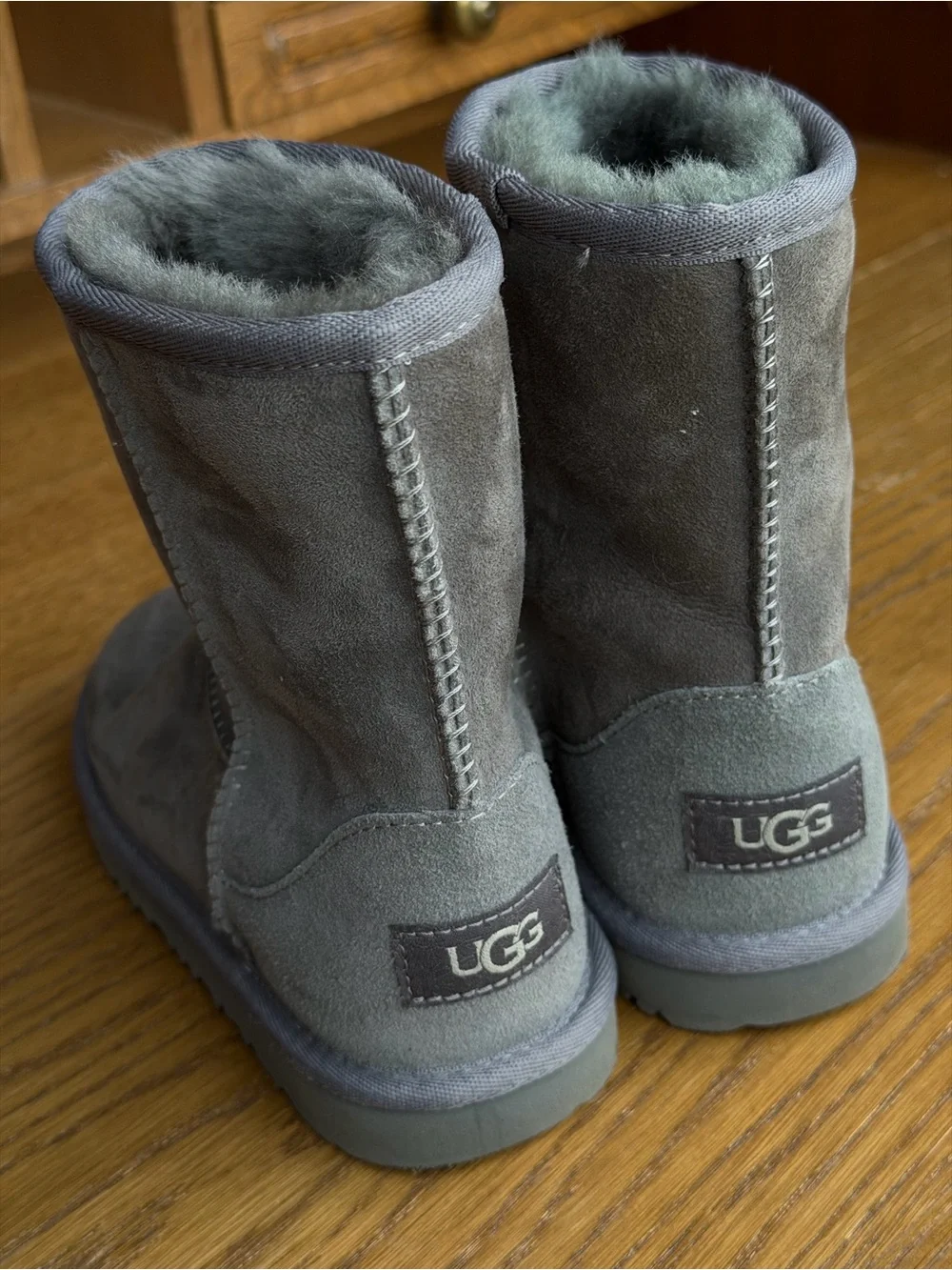 UGG Gray Shearling-Lined Boot